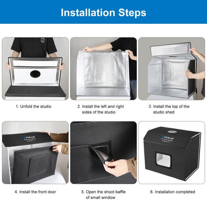 PULUZ Photo Studio Light Box Portable 60 x 40cm Cuboid Photography Studio Tent Kit with 4 Color Backdrops (AU Plug) by PULUZ