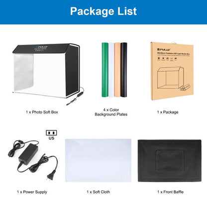 PULUZ Photo Studio Light Box Portable 60 x 40cm Cuboid Photography Studio Tent Kit with 4 Color Backdrops (US Plug) by PULUZ