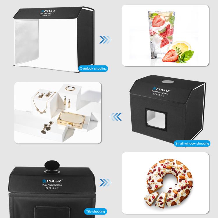 PULUZ Photo Studio Light Box Portable 60 x 40cm Cuboid Photography Studio Tent Kit with 4 Color Backdrops (US Plug) by PULUZ