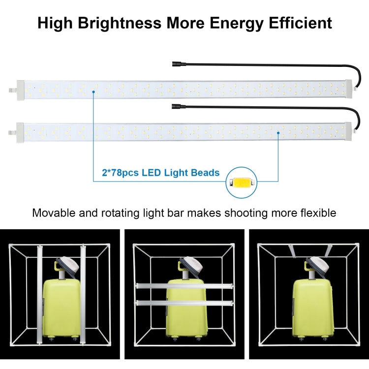 PULUZ 80cm Folding Portable 72W White Light Photo Lighting Studio Shooting Tent Box Kit with 3 Colors Black / White / Orange Backdrops(AU Plug) by PULUZ