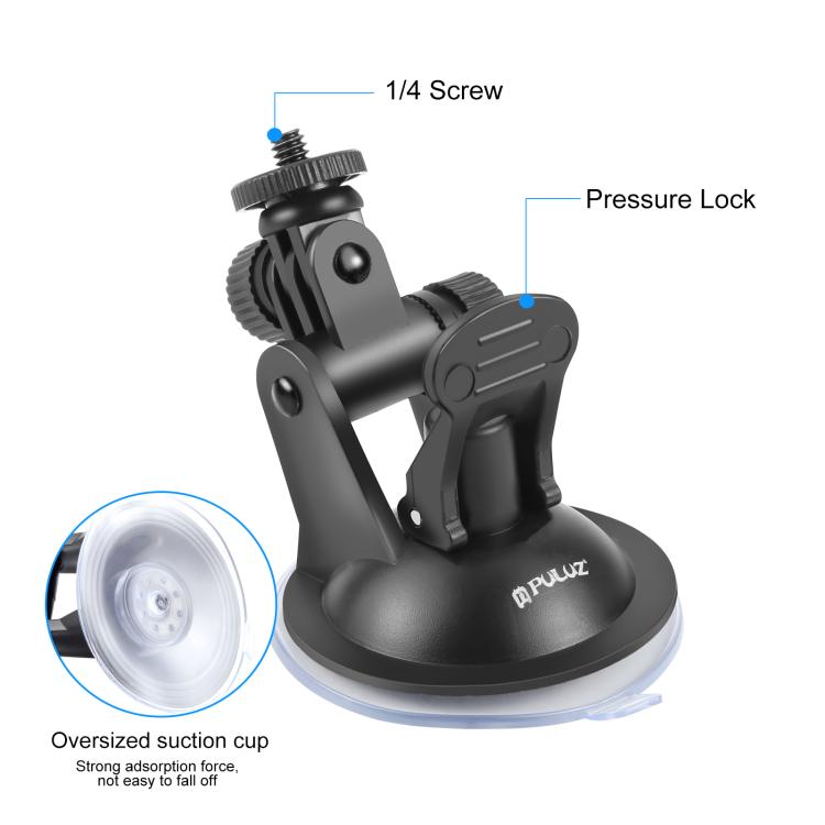 PULUZ Car Suction Cup Mount with Screw & Tripod Mount Adapter & Storage Bag for GoPro, Insta360, DJI and Other Action Cameras by PULUZ