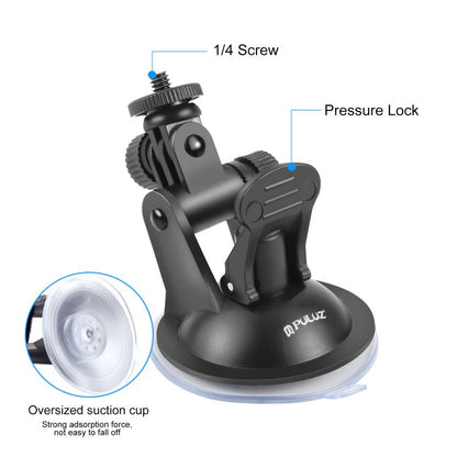 PULUZ Car Suction Cup Mount with Screw & Tripod Mount Adapter & Storage Bag for GoPro, Insta360, DJI and Other Action Cameras by PULUZ