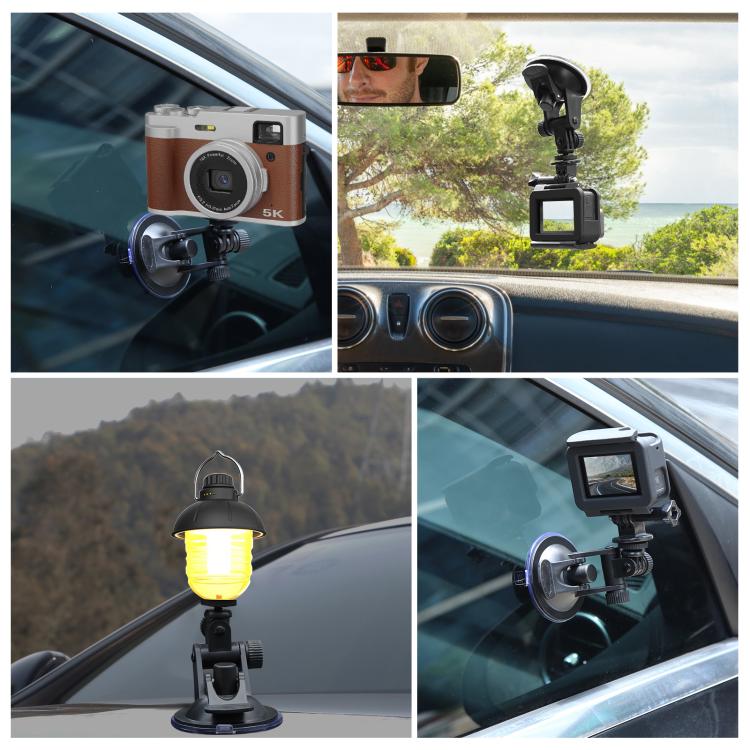 PULUZ Car Suction Cup Mount with Screw & Tripod Mount Adapter & Storage Bag for GoPro, Insta360, DJI and Other Action Cameras by PULUZ