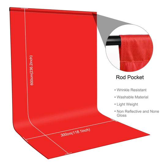 PULUZ 3m x 6m Photography Background Thickness Photo Studio Background Cloth Backdrop(Red) by PULUZ
