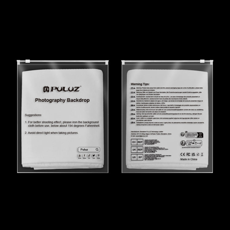 PULUZ 1m x 2m Photography Background Thickness Photo Studio Background Cloth Backdrop (White) by PULUZ