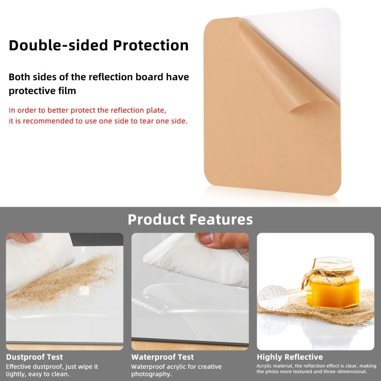 PULUZ 29cm Photography Acrylic Reflective Display Table Background Board(White) by PULUZ