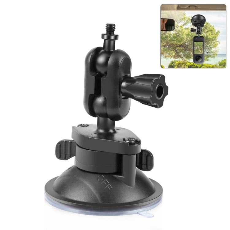 PULUZ 1/4 inch Magic Arm Suction Cup Mount (Black) by PULUZ