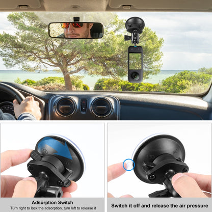 PULUZ 1/4 inch Magic Arm Suction Cup Mount (Black) by PULUZ