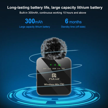 PULUZ Wireless Lavalier Microphone for iPhone / iPad, 8-Pin Receiver (Black) by PULUZ