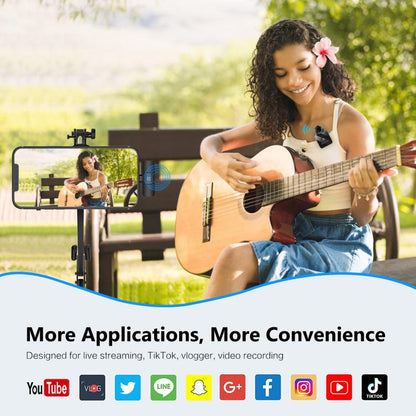 PULUZ Wireless Lavalier Microphone for iPhone / iPad, 8-Pin Receiver (Black) by PULUZ