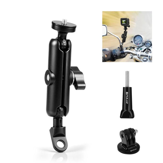 PULUZ support de moto trou de base de miroir support fixe pour GoPro et autres caméras d'action (noir)