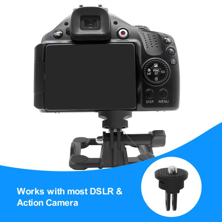 PULUZ 1/4 inch Screw Adjustable ABS Action Camera Tripod Adapter (Black) by PULUZ