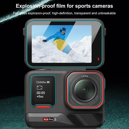 For Insta360 Ace Pro 2 PULUZ 3 in 1 Rear & Front  Screen and Lens Tempered Glass Film (Transparent) - Protective Film & Stickers by PULUZ | Online Shopping UK | buy2fix