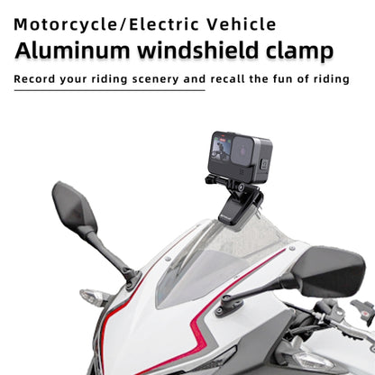 PULUZ Motorcycle Windshield Clip Bracket Camera Mount (Black) - Bicycle Handlebar Mount by PULUZ | Online Shopping UK | buy2fix