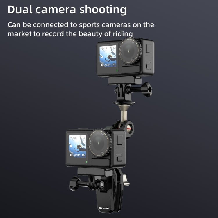 PULUZ Motorcycle Windshield Clip Bracket Camera Mount (Black) - Bicycle Handlebar Mount by PULUZ | Online Shopping UK | buy2fix