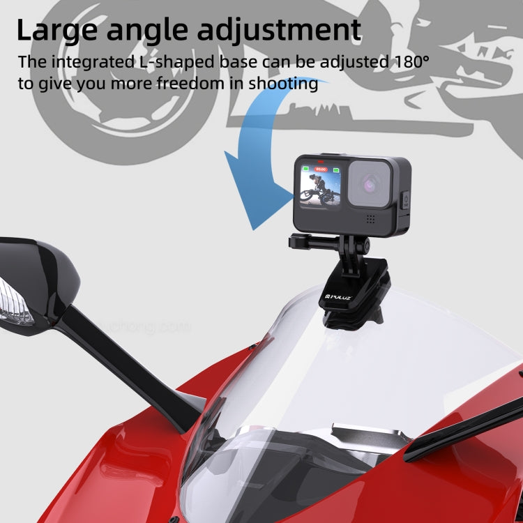PULUZ Motorcycle Windshield Clip Bracket Camera Mount (Black) - Bicycle Handlebar Mount by PULUZ | Online Shopping UK | buy2fix
