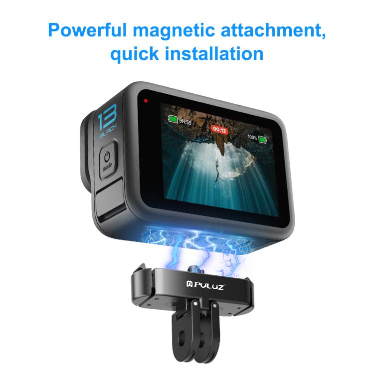 For GoPro HERO13 Black PULUZ Magnetic Quick Release Metal Base (Black) - Connection Mount by PULUZ | Online Shopping UK | buy2fix