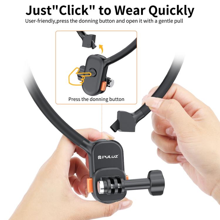 PULUZ Lazy Neck Bracket Magnetic Quick Release POV View Mount (Black) - Holder by PULUZ | Online Shopping UK | buy2fix