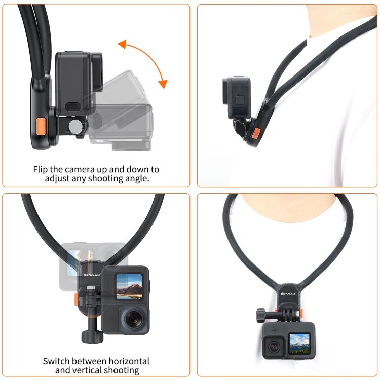 PULUZ Lazy Neck Bracket Magnetic Quick Release POV View Mount (Black) - Holder by PULUZ | Online Shopping UK | buy2fix