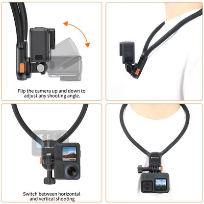 PULUZ Lazy Neck Bracket Magnetic Quick Release POV View Mount (Black) - Holder by PULUZ | Online Shopping UK | buy2fix