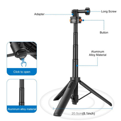 PULUZ Mini Magnetic Quick Release Selfie Stick Tripod (Black) - Holder by PULUZ | Online Shopping UK | buy2fix