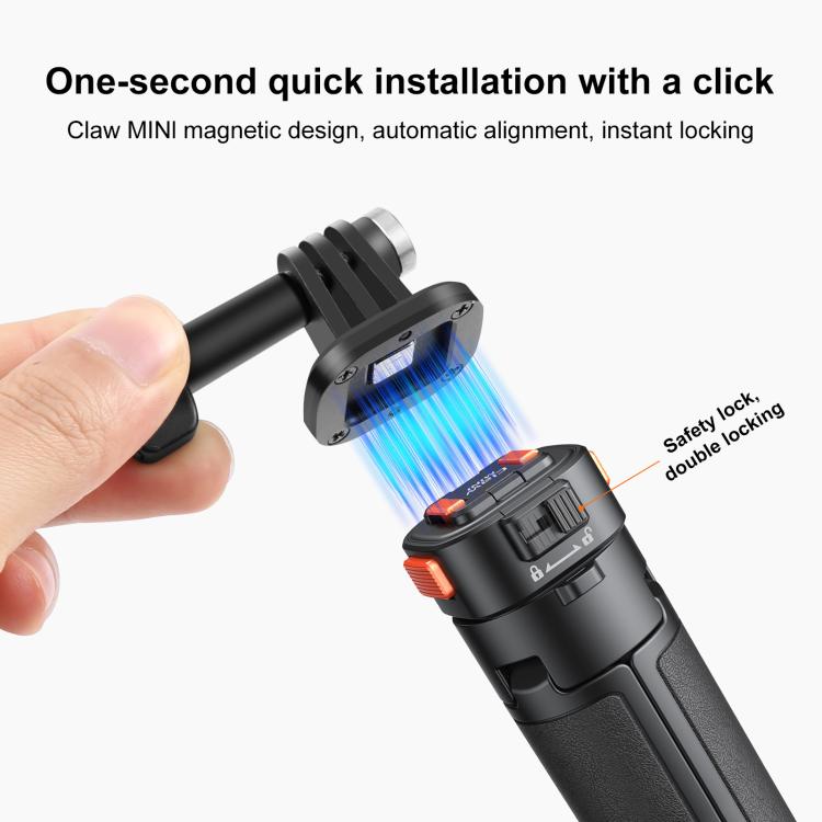 PULUZ Mini Magnetic Quick Release Selfie Stick Tripod (Black) - Holder by PULUZ | Online Shopping UK | buy2fix