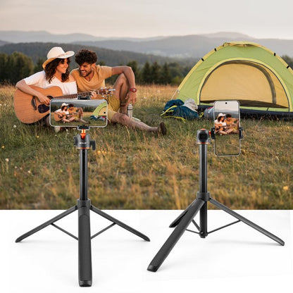 PULUZ 1.4m Phone Selfie Stick Tripod Vlog Live Streaming Holder with Phone Clip (Black) - Holder by PULUZ | Online Shopping UK | buy2fix