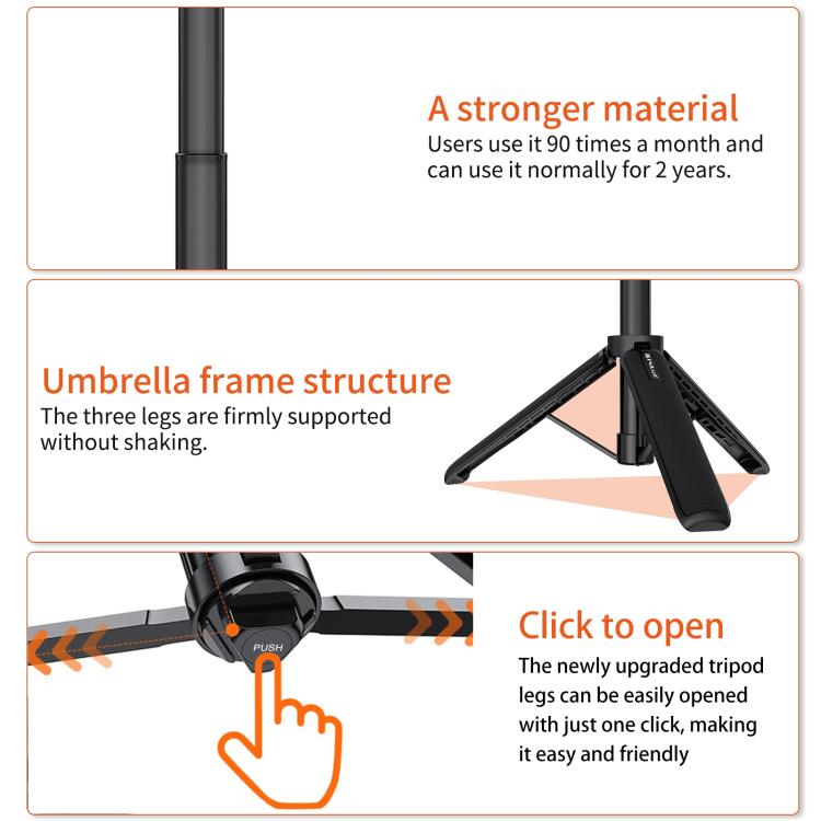 PULUZ Action Camera Extension Tripod Selfie Stick Stand for GoPro (Black) - Holder by PULUZ | Online Shopping UK | buy2fix