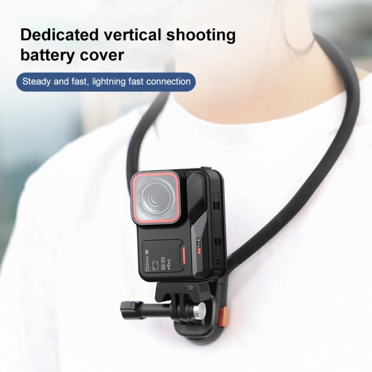 PULUZ Aluminum Alloy Vertical Shooting Magnetic Quick-release Battery Side Interface Cover for Insta360 Ace Pro 2 (Black) - Others by PULUZ | Online Shopping UK | buy2fix