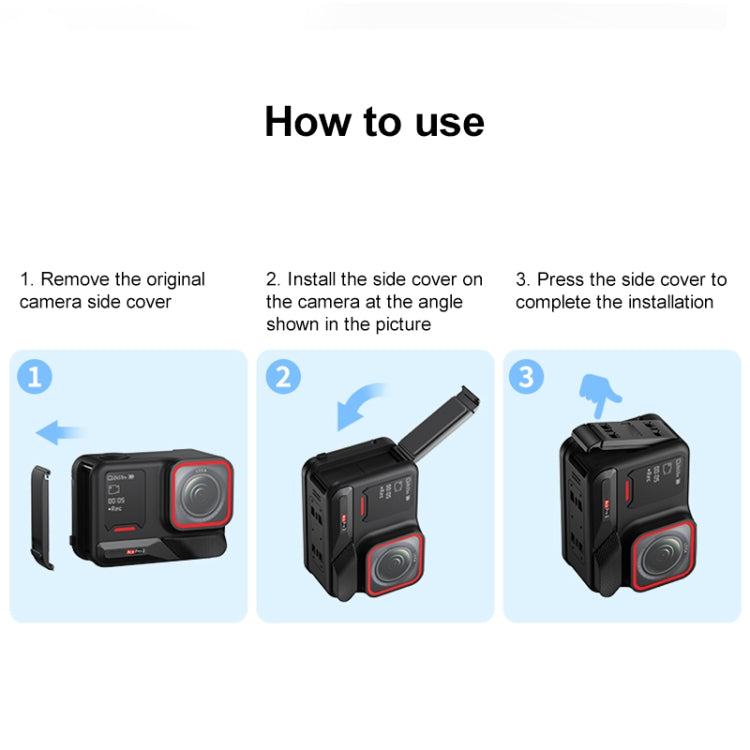 PULUZ Aluminum Alloy Vertical Shooting Magnetic Quick-release Battery Side Interface Cover for Insta360 Ace Pro 2 (Black) - Others by PULUZ | Online Shopping UK | buy2fix