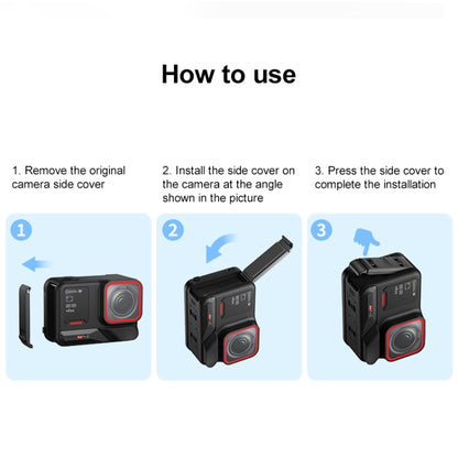 PULUZ Aluminum Alloy Vertical Shooting Magnetic Quick-release Battery Side Interface Cover for Insta360 Ace Pro 2 (Black) - Others by PULUZ | Online Shopping UK | buy2fix