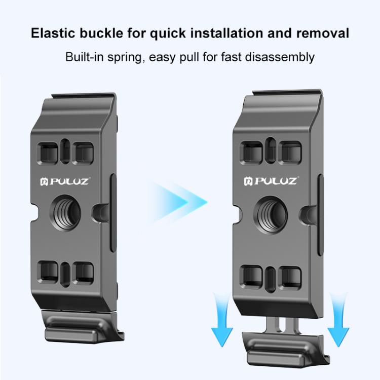 PULUZ ACE / AC Aluminum Alloy Vertical Shooting Magnetic Quick-release Battery Side Interface Cover for Insta360 Ace Pro 2 (Black) - Others by PULUZ | Online Shopping UK | buy2fix