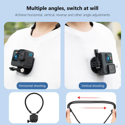 PULUZ Action Camera Magnetic Neck Mount Holder Vlog POV Neck Strap (Black) - Mount & Holder by PULUZ | Online Shopping UK | buy2fix