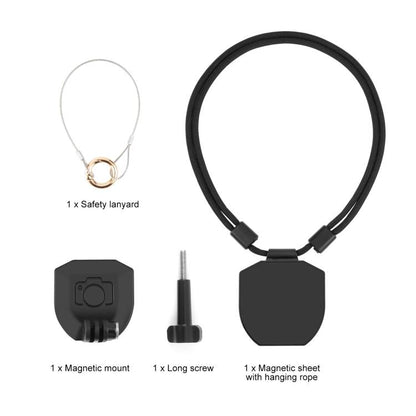 PULUZ Action Camera Magnetic Neck Mount Holder Vlog POV Neck Strap (Black) - Mount & Holder by PULUZ | Online Shopping UK | buy2fix