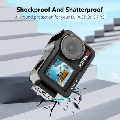 For DJI Osmo Action 5 Pro / 4 / 3 PULUZ Metal Cage Expansion Adapter Frame with Cold Shoe (Black) - Protection Frame by PULUZ | Online Shopping UK | buy2fix