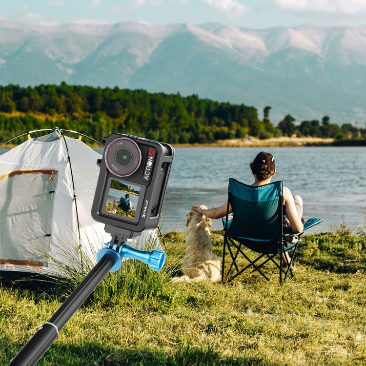 For DJI Osmo Action 5 Pro / 4 / 3 PULUZ Metal Cage Expansion Adapter Frame with Cold Shoe (Black) - Protection Frame by PULUZ | Online Shopping UK | buy2fix