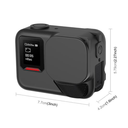 For Insta360 Ace Pro 2 PULUZ Body Silicone Protective Case with Lens Cap & Strap (Black) - Case & Bags by PULUZ | Online Shopping UK | buy2fix