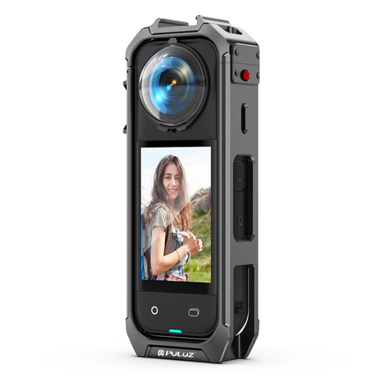 For Insta360 X5 PULUZ Aluminum Alloy Protective Cage Rig Expand Cold Shoe Housing Frame (Grey) - Mount & Holder by PULUZ | Online Shopping UK | buy2fix