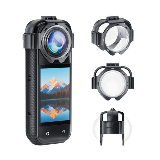 For Insta360 X5 PULUZ Snap-on Optical Tempered Glass Lens Guard Protective Cover (Transparent)