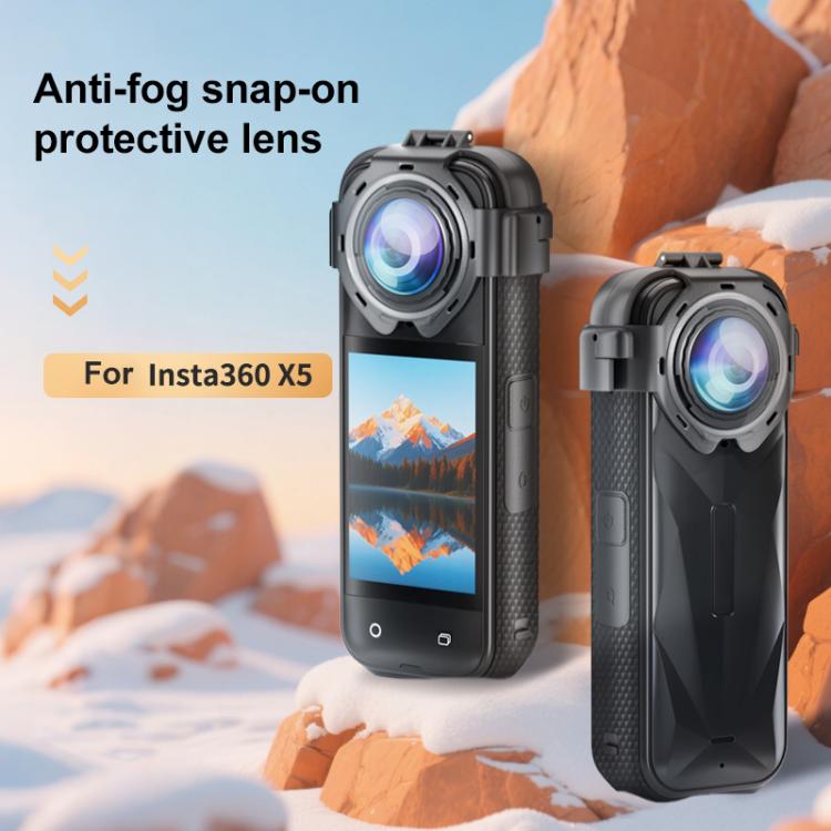 For Insta360 X5 PULUZ Snap-on Optical Tempered Glass Lens Guard Protective Cover (Transparent) - Len Accessories by PULUZ | Online Shopping UK | buy2fix