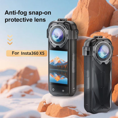 For Insta360 X5 PULUZ Snap-on Optical Tempered Glass Lens Guard Protective Cover (Transparent) - Len Accessories by PULUZ | Online Shopping UK | buy2fix