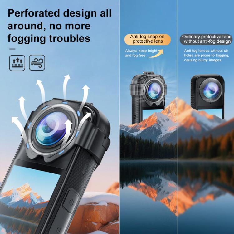 For Insta360 X5 PULUZ Snap-on Optical Tempered Glass Lens Guard Protective Cover (Transparent) - Len Accessories by PULUZ | Online Shopping UK | buy2fix