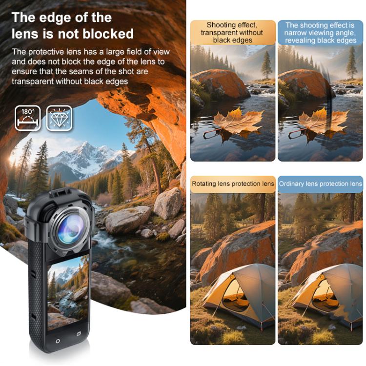 For Insta360 X5 PULUZ Snap-on Optical Tempered Glass Lens Guard Protective Cover (Transparent) - Len Accessories by PULUZ | Online Shopping UK | buy2fix