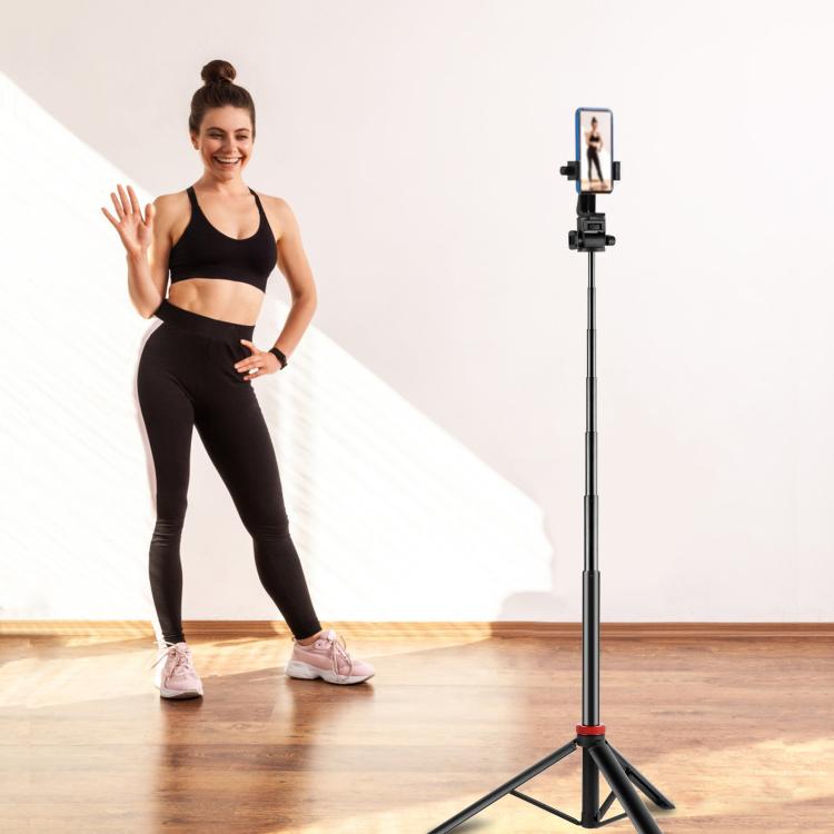 PULUZ 2m 8-section Aluminum Alloy Broadcast Fill Light Bracket Telescopic Tripod (Black) - Stand by PULUZ | Online Shopping UK | buy2fix