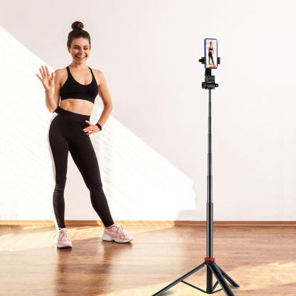 PULUZ 2m 8-section Aluminum Alloy Broadcast Fill Light Bracket Telescopic Tripod (Black) - Stand by PULUZ | Online Shopping UK | buy2fix