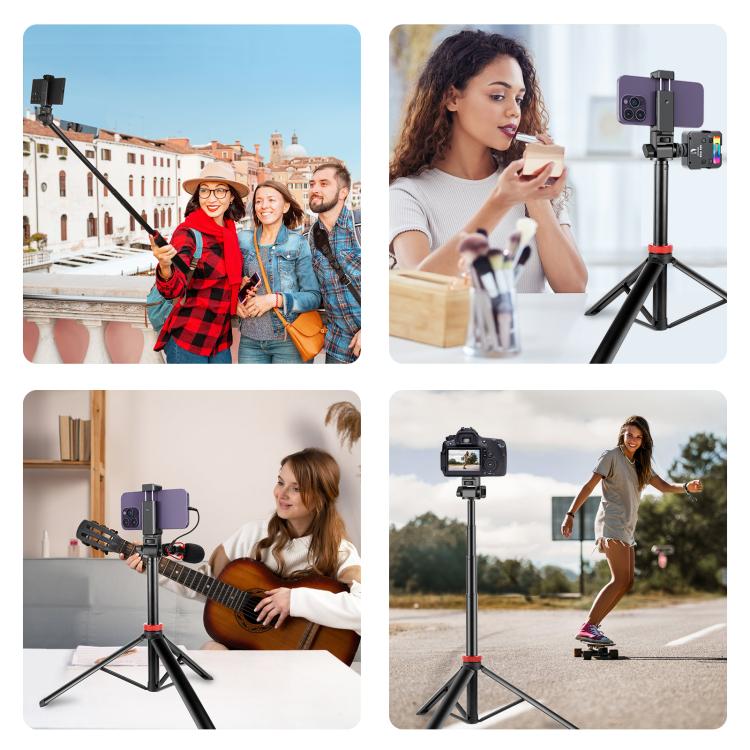 PULUZ 2m 8-section Aluminum Alloy Broadcast Fill Light Bracket Telescopic Tripod (Black) - Stand by PULUZ | Online Shopping UK | buy2fix