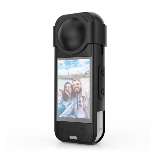 For Insta360 X5 PULUZ Silicone Protective Case with Lens Cover (Black) - Case & Bags by PULUZ | Online Shopping UK | buy2fix