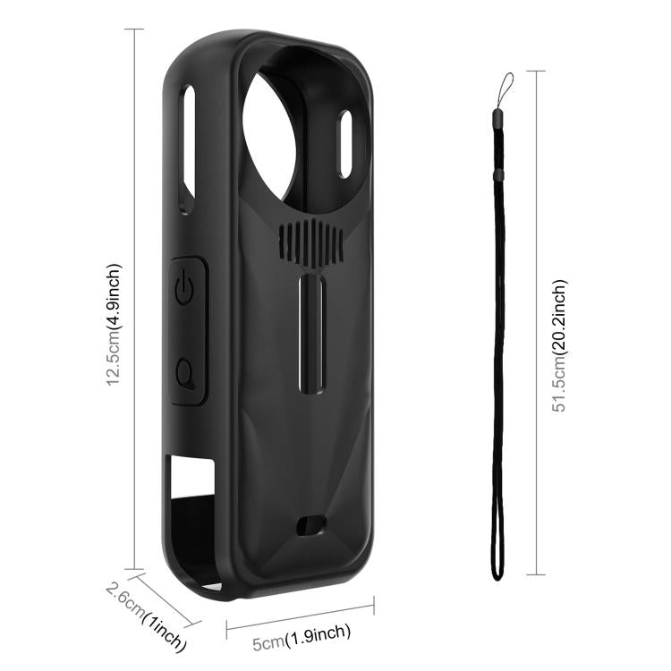 For Insta360 X5 PULUZ Silicone Protective Case with Lens Cover (Black) - Case & Bags by PULUZ | Online Shopping UK | buy2fix
