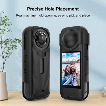 For Insta360 X5 PULUZ Silicone Protective Case with Lens Cover (Black) - Case & Bags by PULUZ | Online Shopping UK | buy2fix