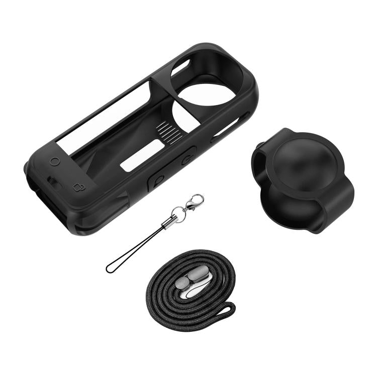 For Insta360 X5 PULUZ Silicone Protective Case with Lens Cover (Black) - Case & Bags by PULUZ | Online Shopping UK | buy2fix